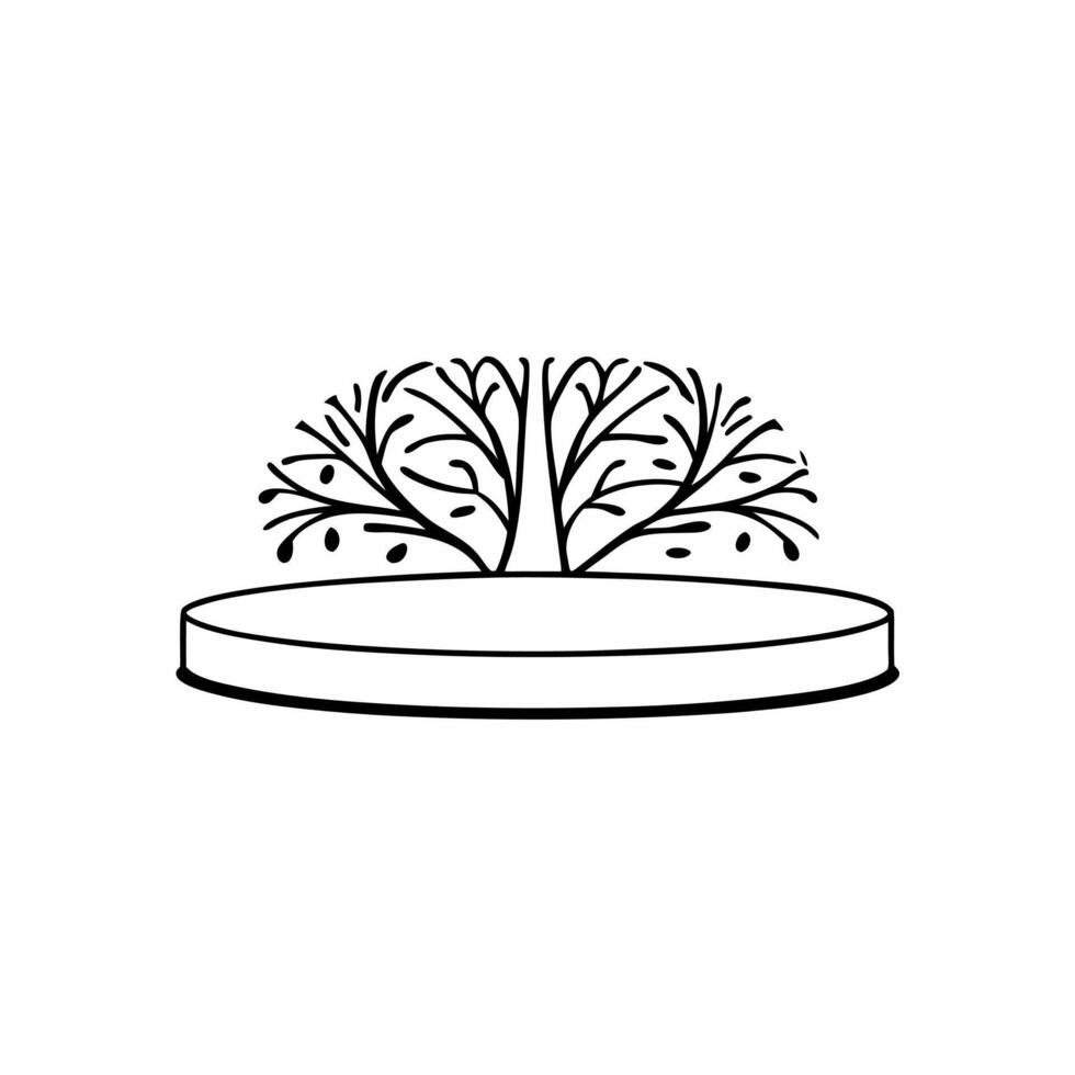Flat White tree of life podium concept as Close up of a podium covered in minimalist white tree of life outlines Camera slowly pans up the trees revealing intricate branches Symb Square Square vector