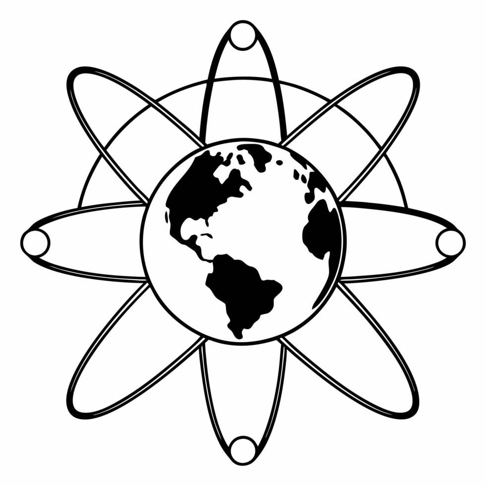 Floating Earth with Network Connections concept as A Earth with glowing network lines orbiting around it floats against a white background The camera focuses on the network Square Square vector