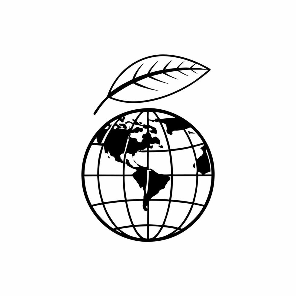 Floating Globe Overlaid with Leaf concept as A globe overlaid with a leaf floats mid air against a white background The camera captures a centered view to emphasize global environ Square Square vector