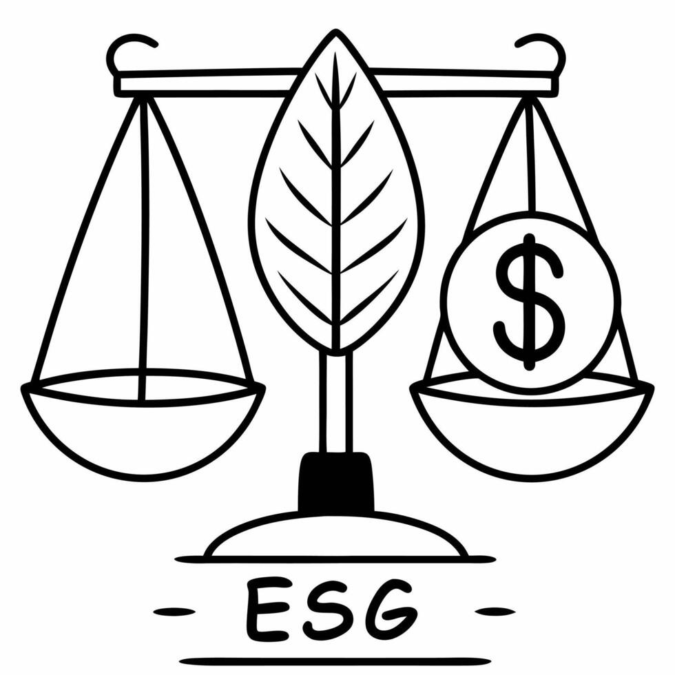 Floating Scale with Leaf and Dollar Sign concept as A scale balancing a leaf on one side and a dollar sign on the other floats mid air against a white background The camera captur Square Square vector