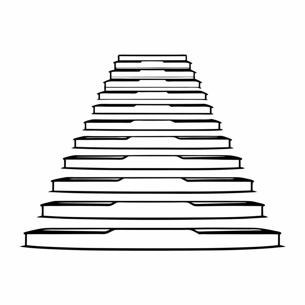 Floating staircase made of coins ascending isolated on white background concept as A illustration of a staircase composed of coins ascending into the air symbolizing financi Square Square vector