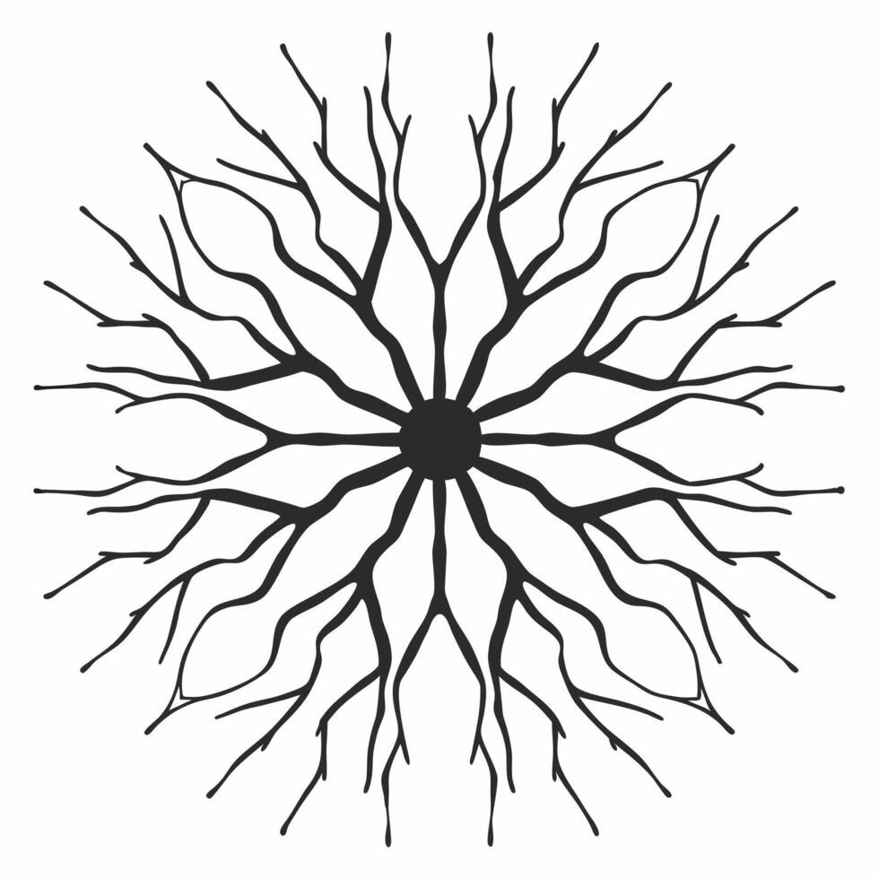 Fractal market ecosystem concept as Close up of a fractal pattern evolving and branching Each branch represents a market sector with sub branches showing individual stocks or prod Square Square vector