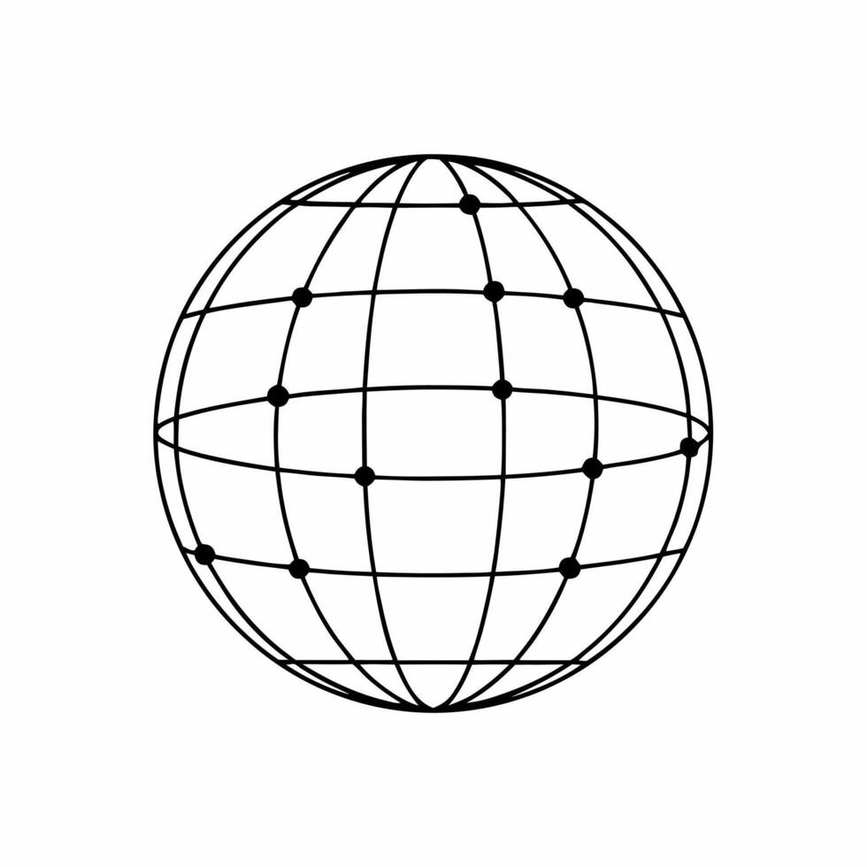 Globe and Network Icon concept as A illustration of a globe connected with network lines representing global collaboration and connectivity in ESG discussions Isolated on a Square Square vector