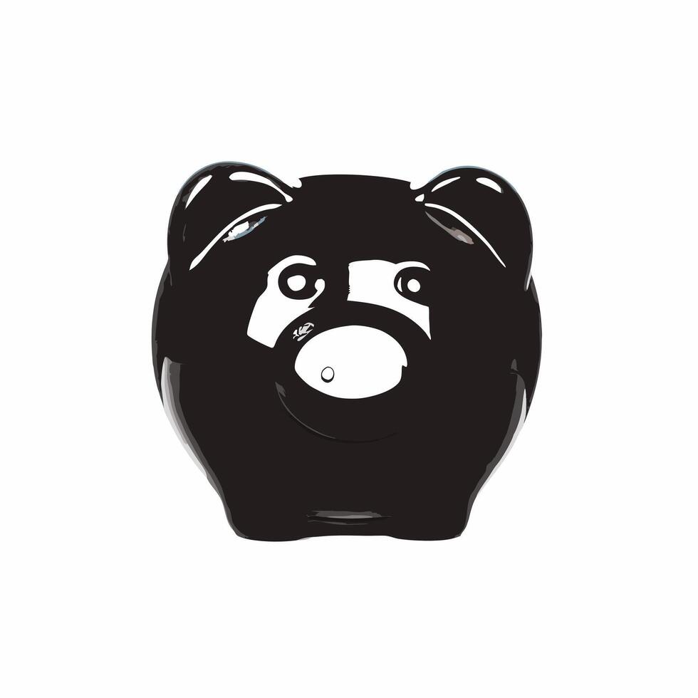 Glossy Piggy Bank with Copy Space concept as A glossy piggy bank sits on a plain white background leaving ample copy space above The camera captures a low angle close up highlight Square Square vector