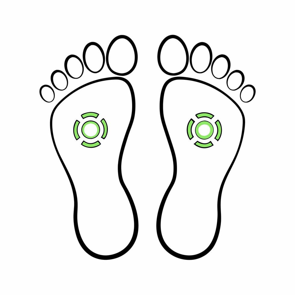 Holographic carbon footprint shrinking concept as Tracking shot of a holographic human footprint made of swirling carbon particles The footprint gradually shrinks as sustainable p Square Square vector