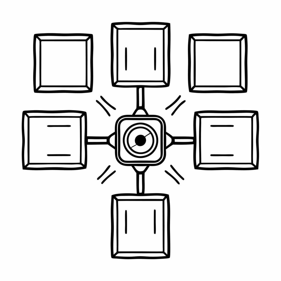 Holographic election integrity guardian concept as Wide shot of a large holographic figure representing an election integrity guardian overlooking a miniature election landscape C Square Square vector