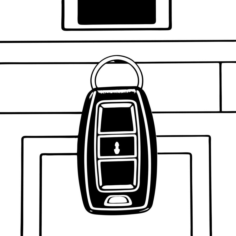 Holographic electric car key with floating battery icon concept as Pan shot of a holographic electric car key on a white surface A holographic battery icon with charging animation Square Square vector
