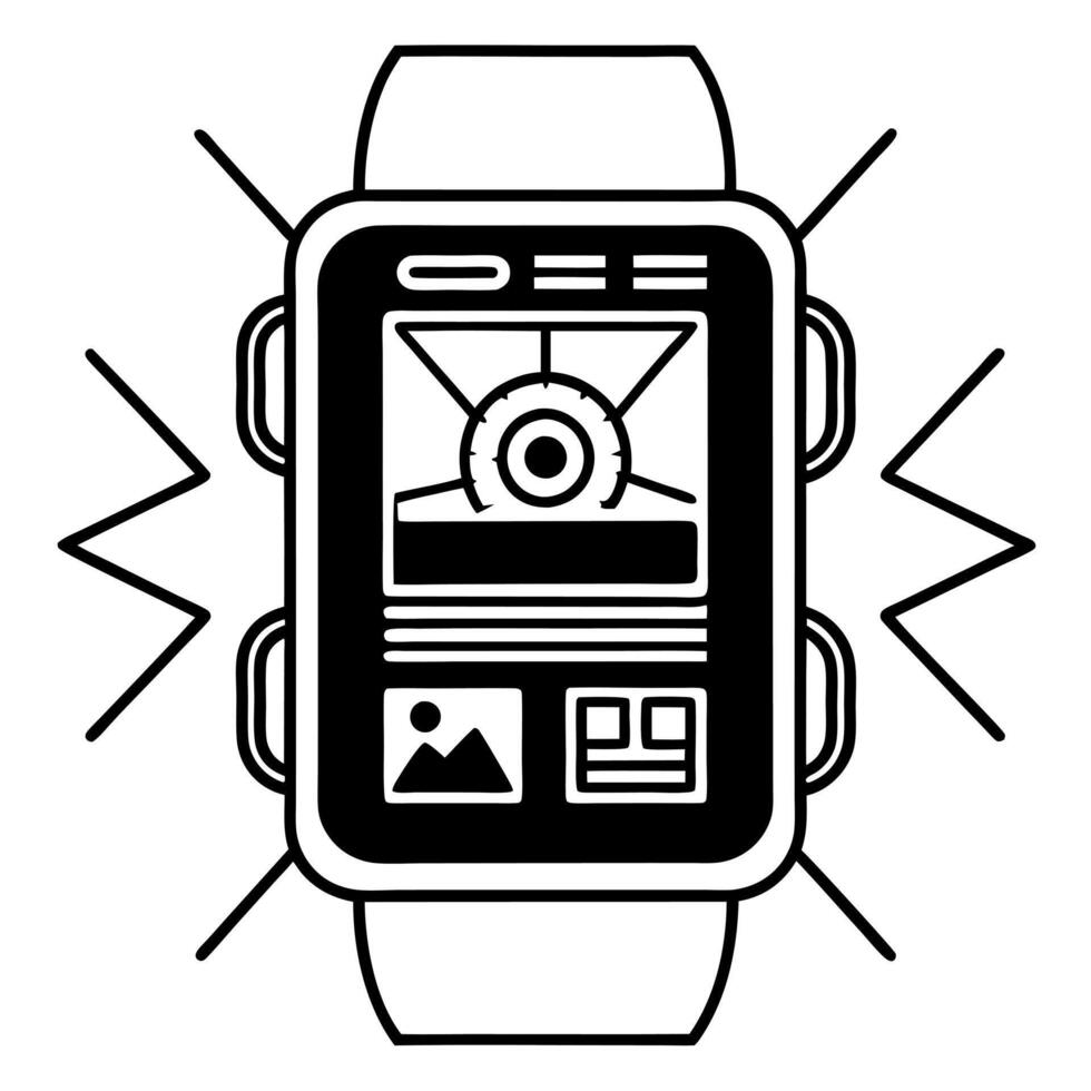 Holographic fitness tracker with floating workout stats concept as Dolly shot moving towards a holographic fitness tracker on a white wrist Holographic workout statistics and achi Square Square vector