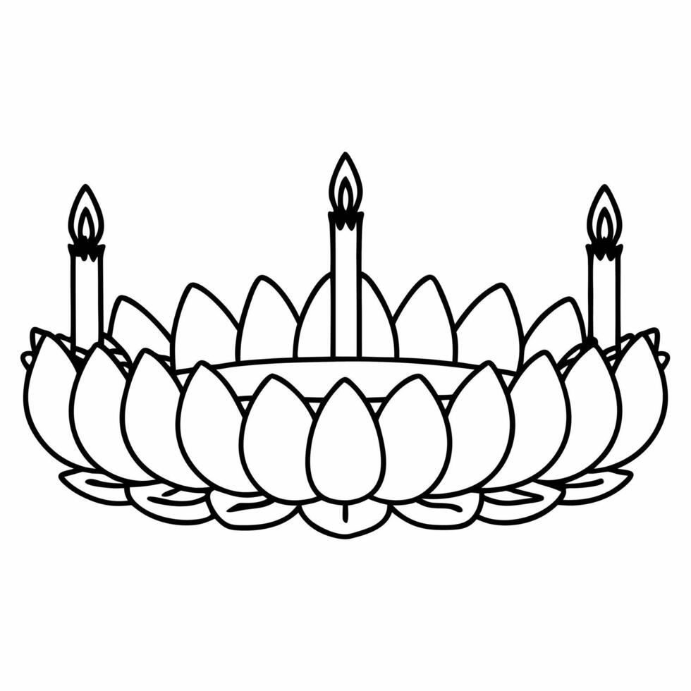Loy Krathong with Glowing Candles concept as Illustrate a Loy Krathong adorned with glowing candles isolated against a white background The design highlights the warm glow and fes Square Square vector