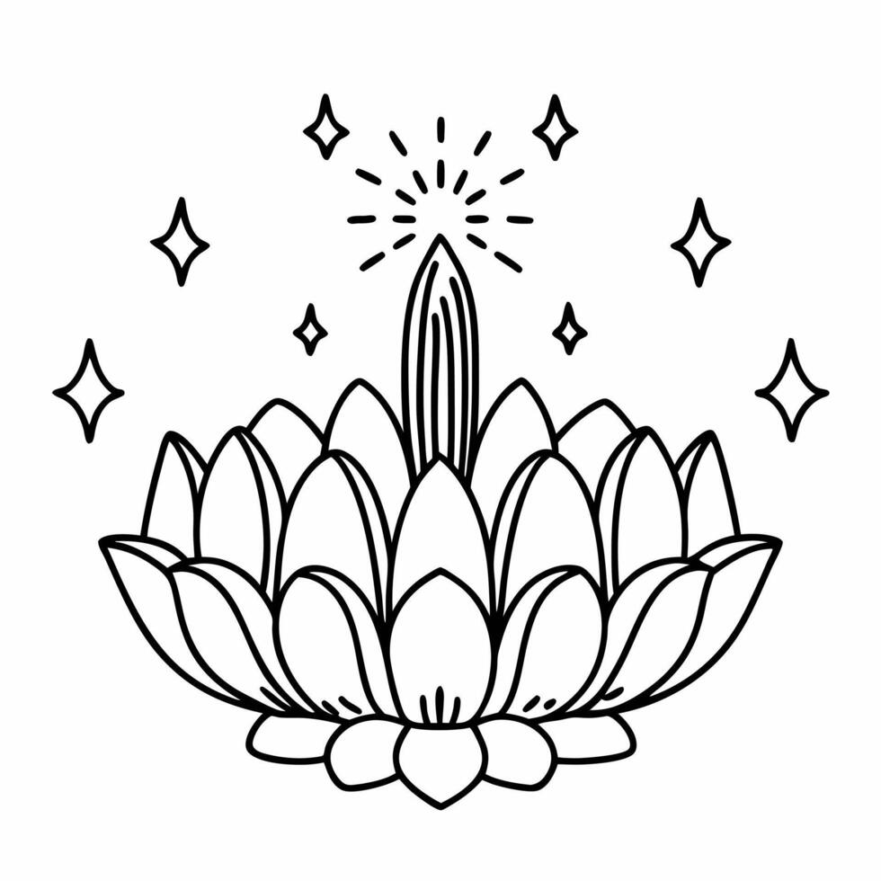 Loy Krathong with Glowing Gems concept as Illustrate a Loy Krathong adorned with glowing gems isolated against a white background The design highlights the sparkling details and f Square Square vector