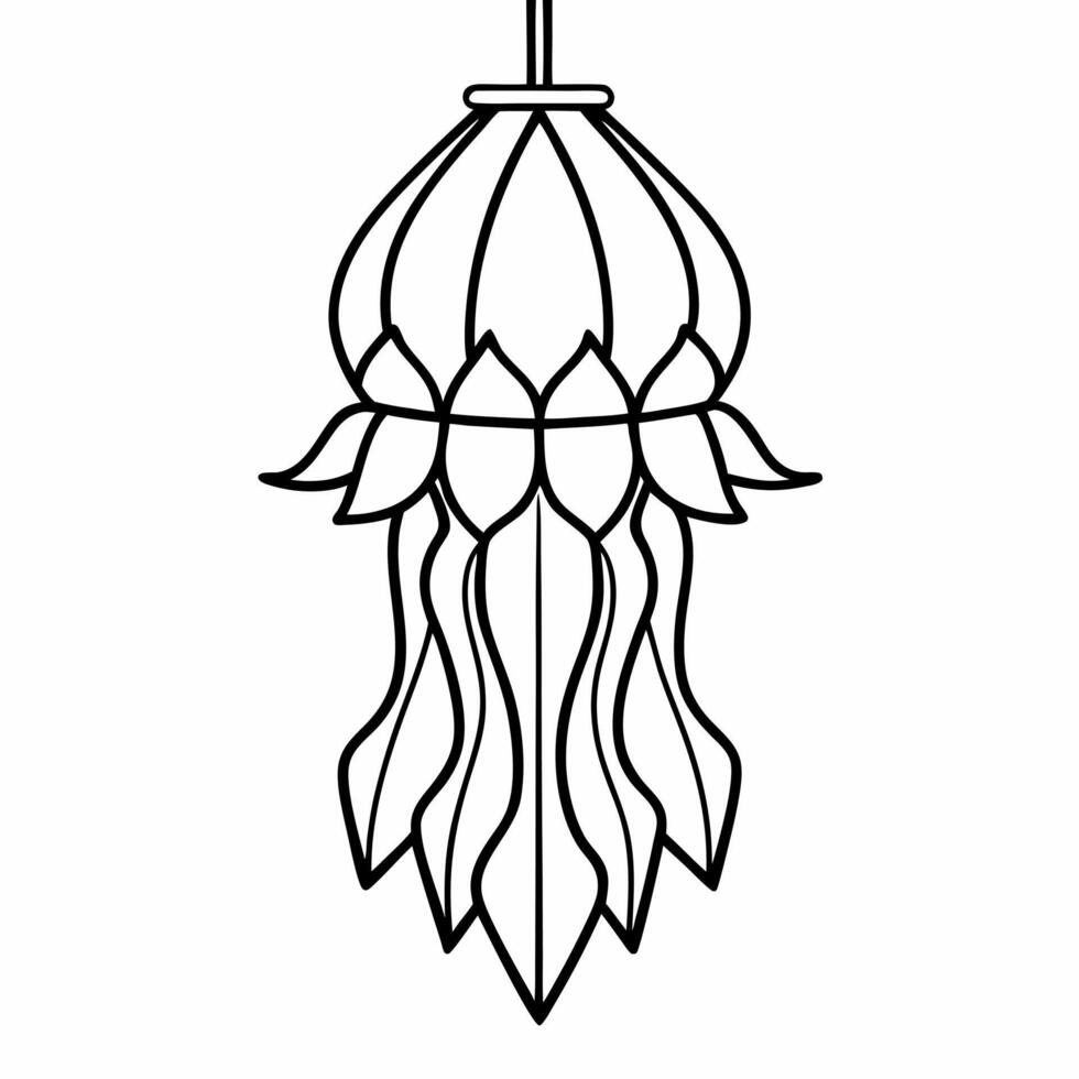 Loy Krathong with Glowing Ribbons concept as Illustrate a Loy Krathong adorned with glowing ribbons isolated against a white background The design highlights the flowing details a Square Square vector