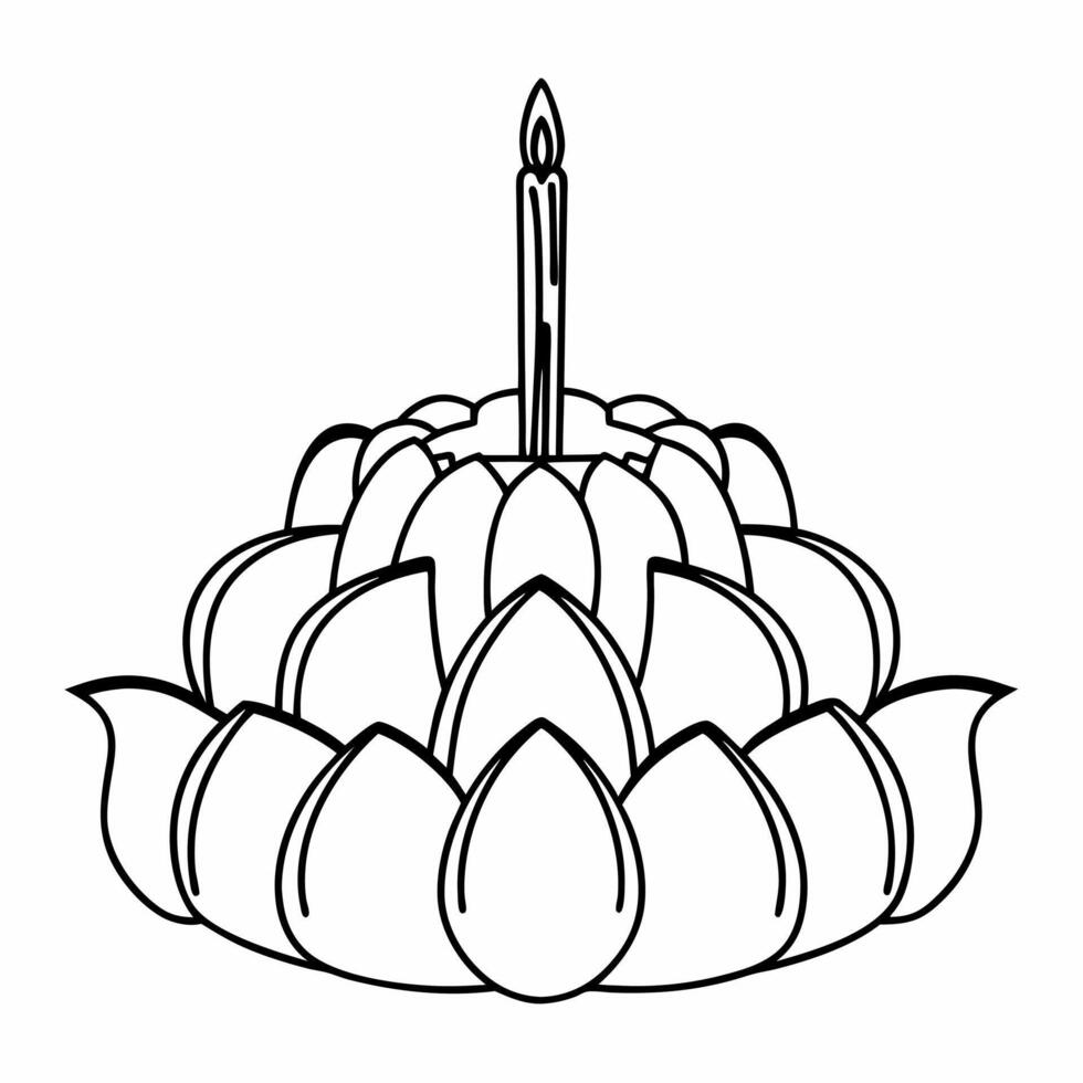 Loy Krathong with Glowing Petals concept as Illustrate a Loy Krathong adorned with glowing petals isolated against a white background The design highlights the vibrant colors and Square Square vector