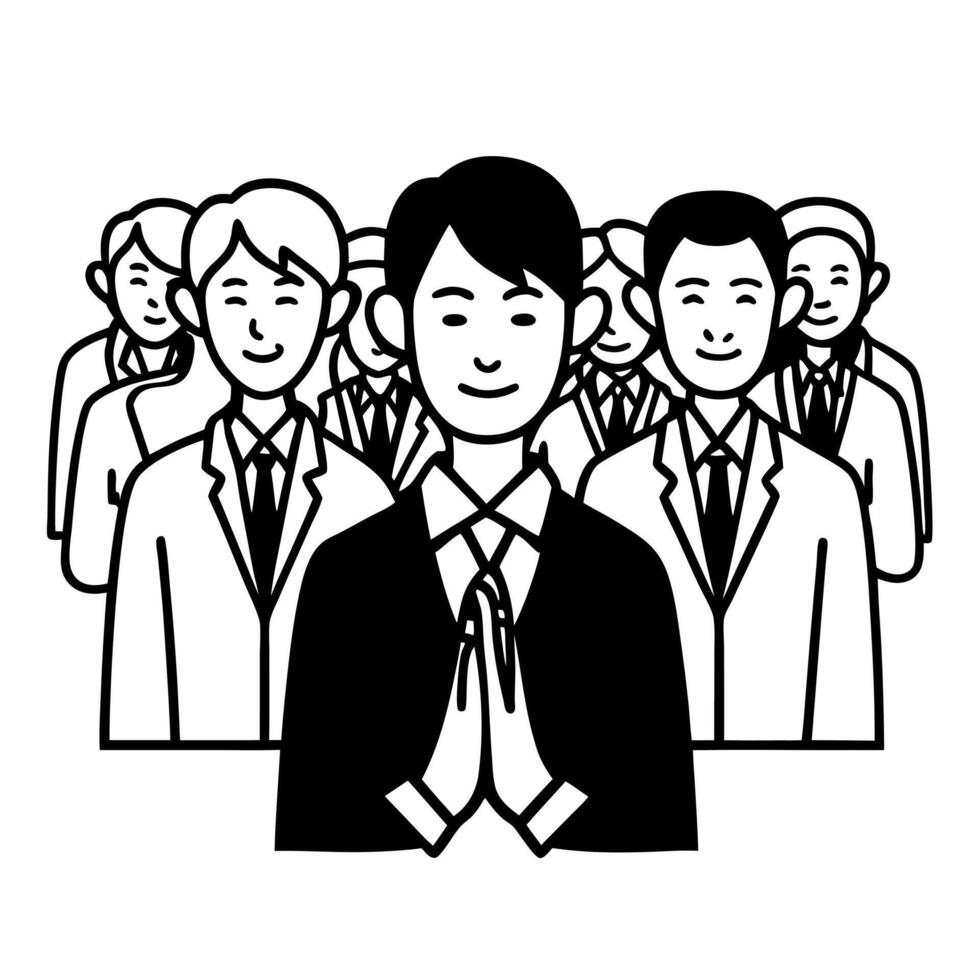 Manager offering spontaneous praise to an employee in an open office space concept as A candid image of a manager praising an employee for good work in front of colleagues The ope Square Square vector