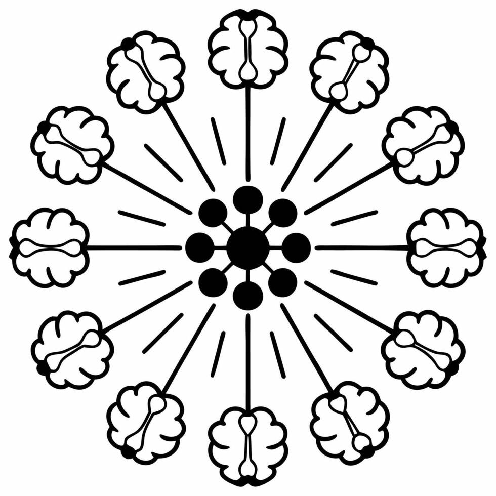 Neuro enhanced ESG community innovation brainstorming concept as Extreme close up of synapses firing in brain tissue during an ESG community innovation session Camera pans across Square Square vector