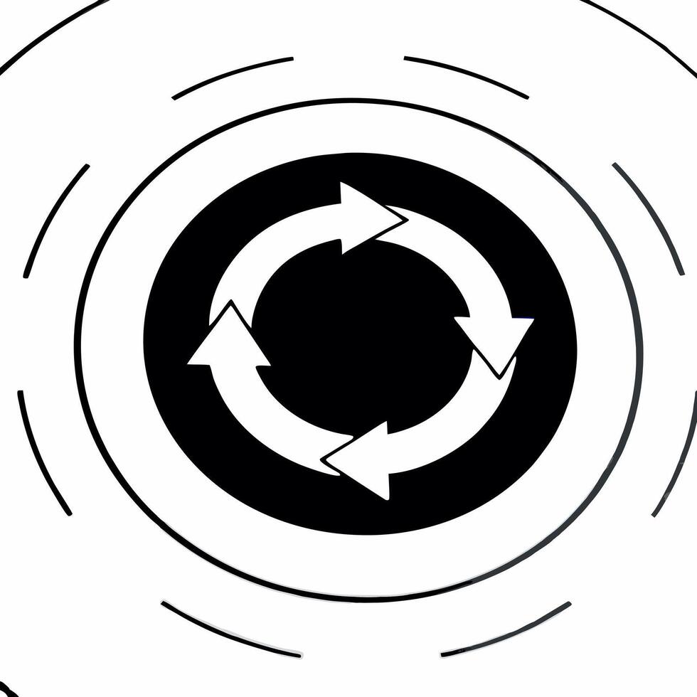 Orbiting circular economy diagram concept as Close up of a circular diagram representing the circular economy concept rotating in space Camera moves around the diagram focusing on Square Square vector