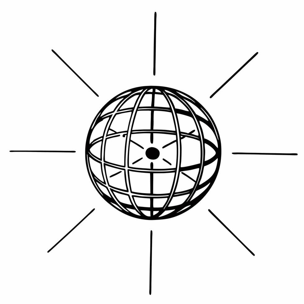 Orbiting stakeholder ecosystem with ESG focus concept as Close up of a spherical ecosystem model representing various stakeholders rotating in space Camera pans across the sphere Square Square vector