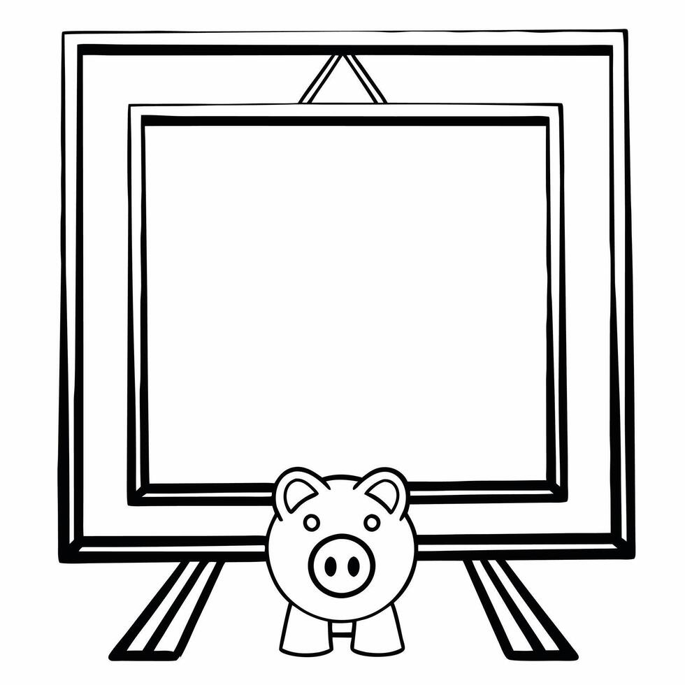 Plain pastel backdrop with piggy bank shadow concept as Dolly shot moving towards a plain pastel backdrop A piggy bank shadow grows larger symbolizing savings growth Camera pans Square Square vector