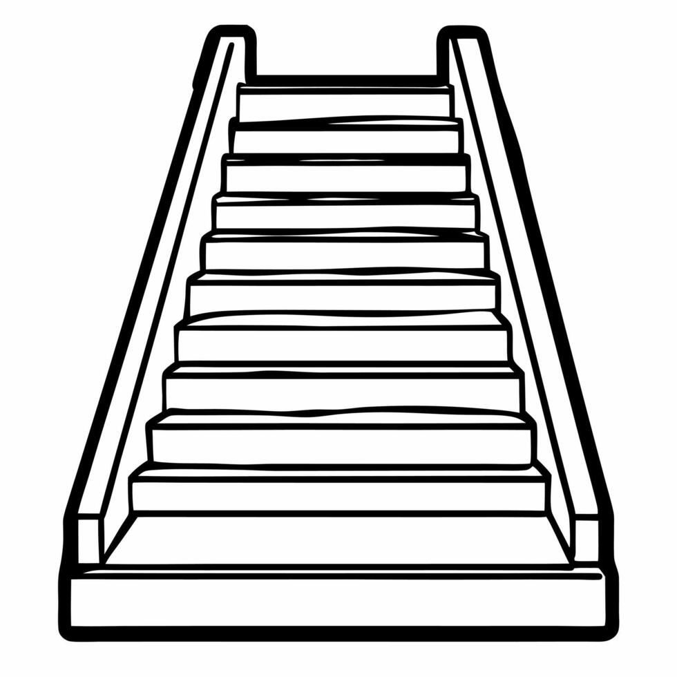 Plain Staircase with Copy Space concept as A plain staircase ascending against a glossy white background leaving ample copy space above The camera captures a side angle symbolizin Square Square vector