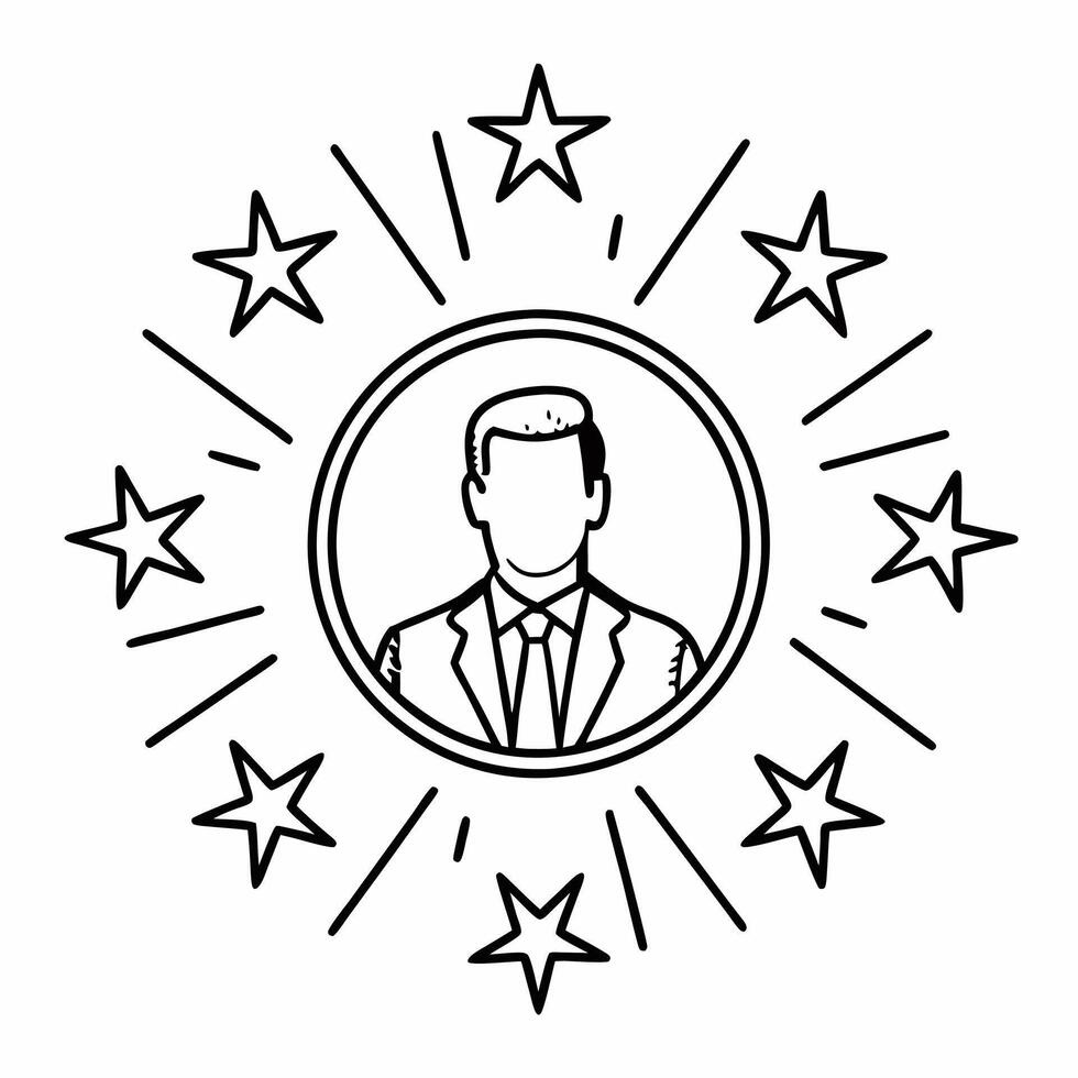 Politician avatar with approval rating aura concept as Wide shot of a politicians holographic avatar surrounded by a glowing approval rating aura Camera circles the avatar showing Square Set 2 Square vector