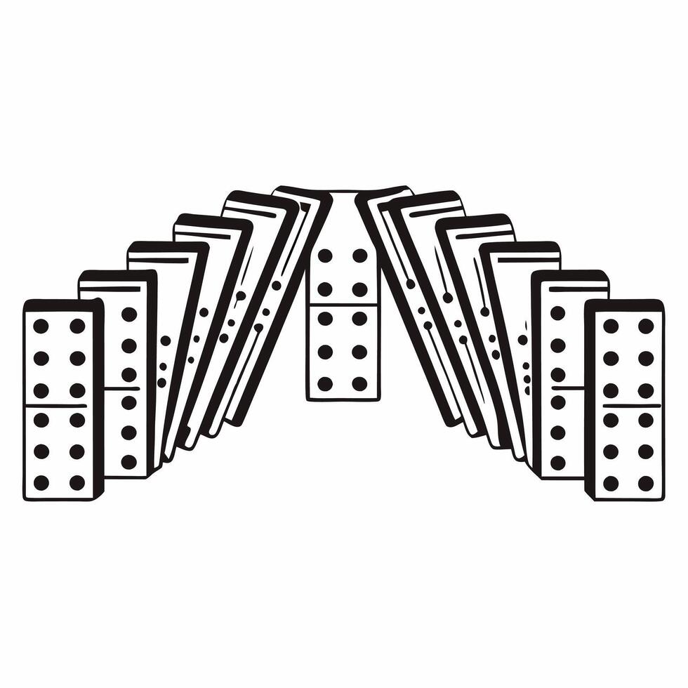 Poll number domino effect concept as of domino pieces with poll numbers creating a falling effect Camera follows the domino chain reaction emphasizing changing poll results Square Square vector