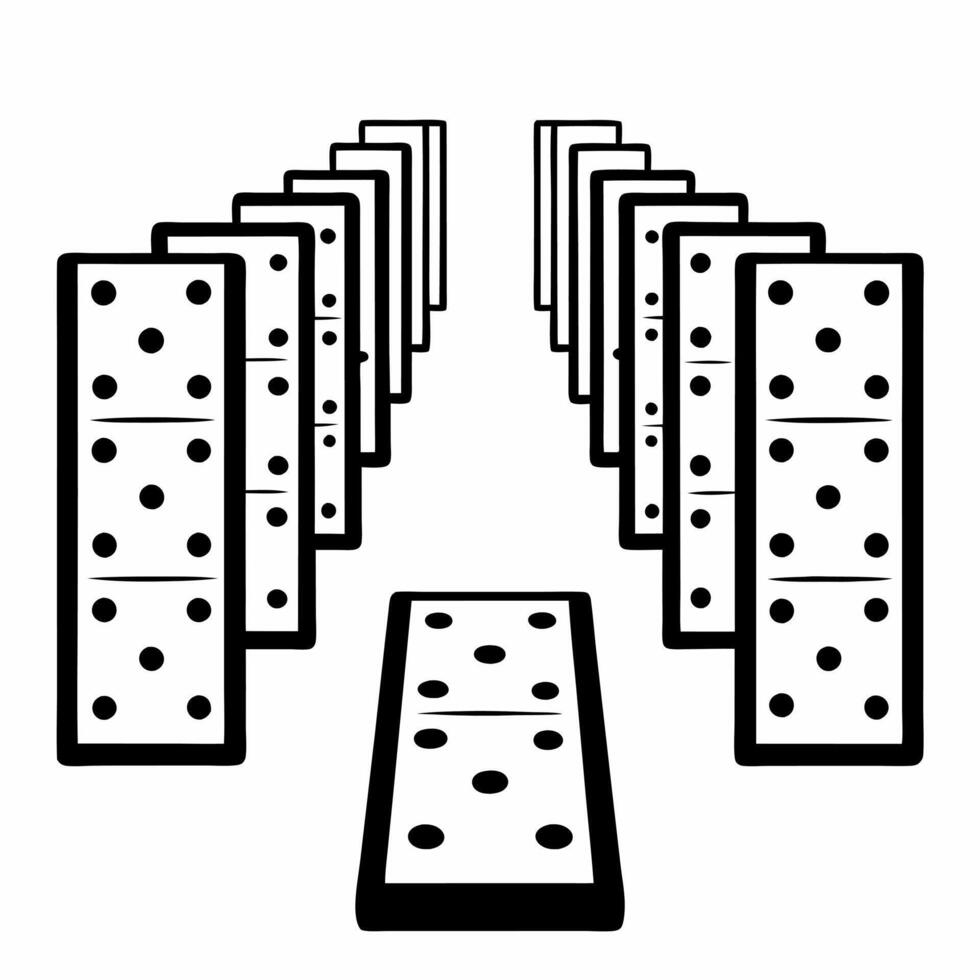 Poll number domino tiles concept as Cartoon style domino tiles with poll numbers forming a falling pattern Camera follows the domino effect emphasizing changing poll results Whit Square Square vector