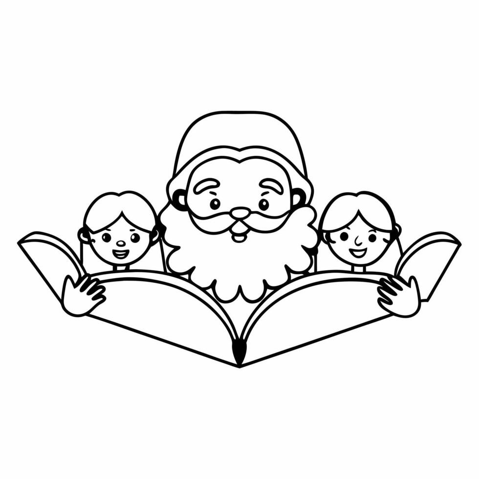 Santa Reading Stories concept as Capture a warm moment of Santa reading stories to children in a glossy setting The camera slowly moves to capture the expressions while leaving sp Square Square vector