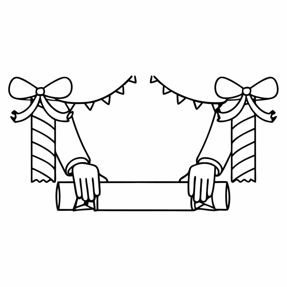 Santas Gift Wrapping Station concept as Show Santa at his gift wrapping station with glossy paper and ribbons all around The camera focuses on the wrapping process and provides sp Square Square vector