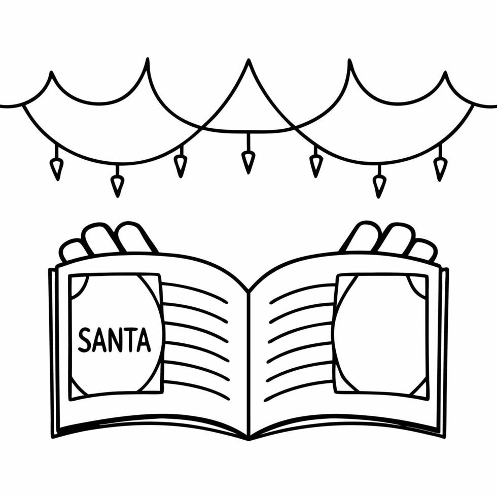 Santas Magic Book concept as Present a close up of Santa reading from a glossy magic book in a cozy corner The camera tilts slightly to focus on the glowing letters while leaving Square Square vector