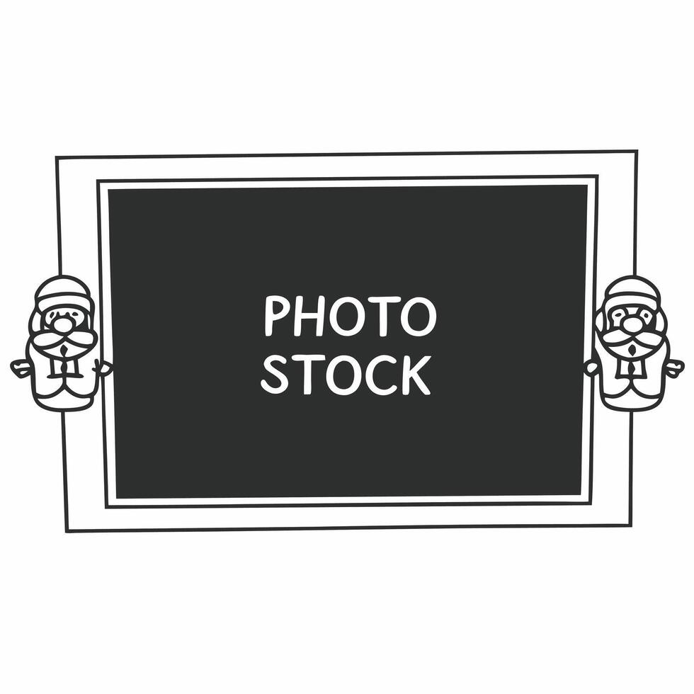 Santa with a Holiday Tree on a Podium concept as Create a illustration of Santa standing beside a podium with a small holiday tree The design features ample copy space on t Square Square vector