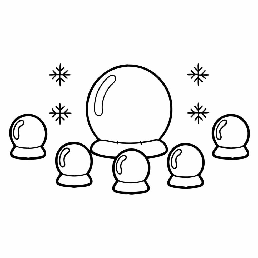 Santa with Snow Globes concept as Capture Santa surrounded by beautifully crafted snow globes in a glossy setting The camera pan reveals the snow globes with shimmering snowflakes Square Square vector