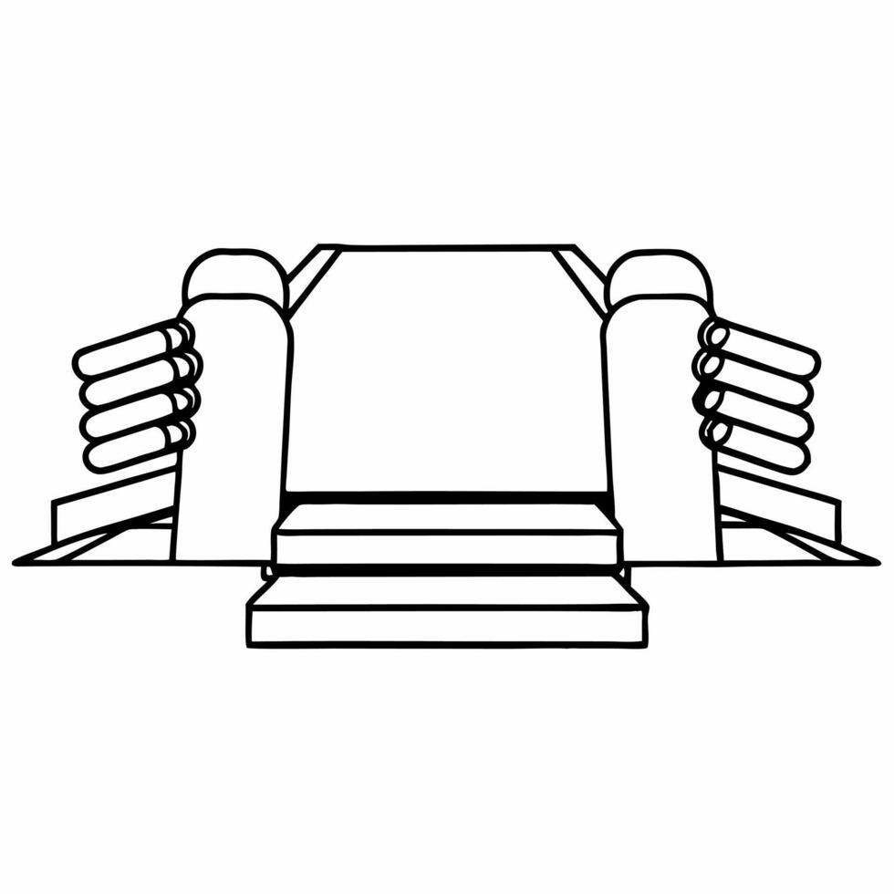 Supportive hands outline podium concept as Medium shot of a podium covered in minimalist white outlines depicting supportive hand gestures Camera slowly pans across the podium emp Square Square vector