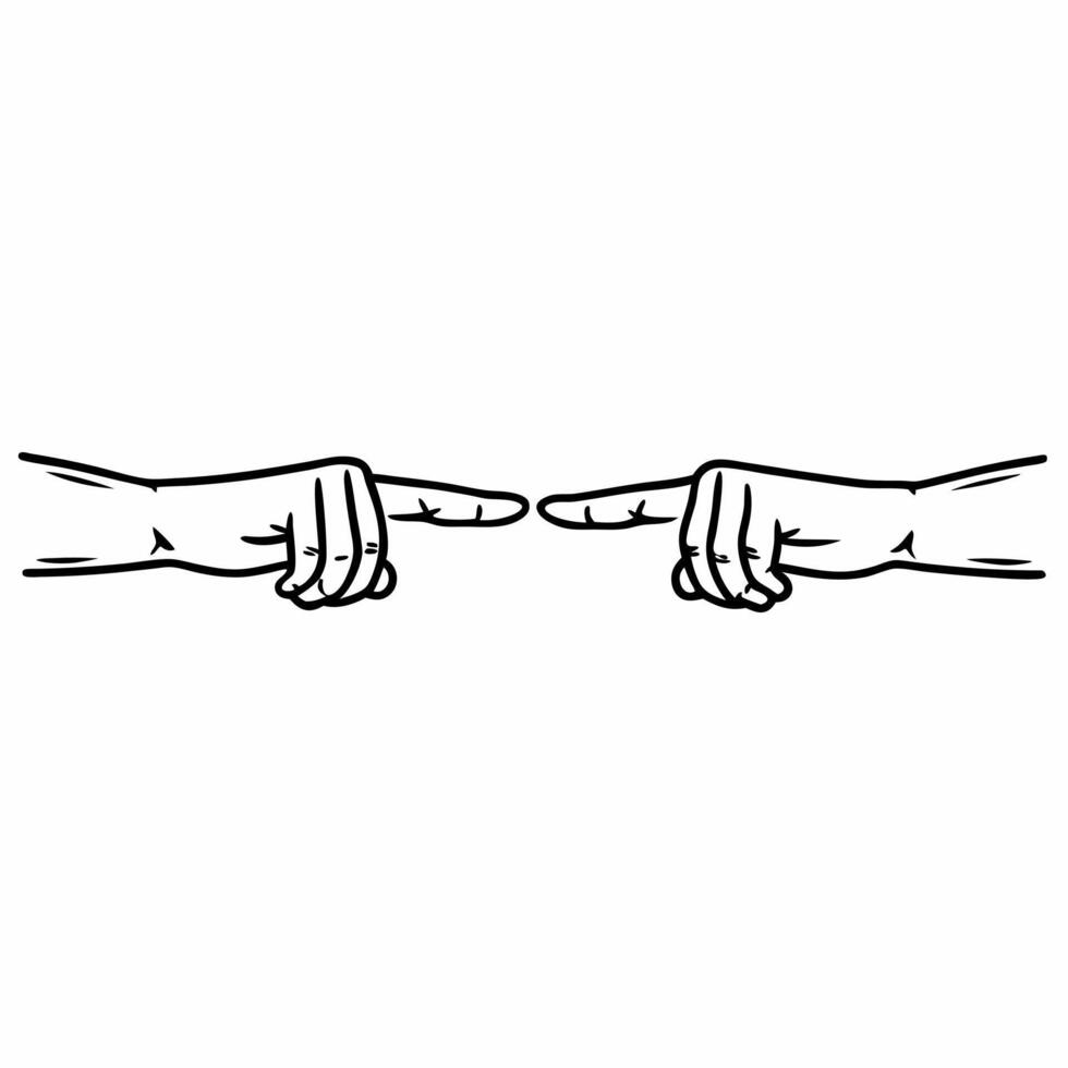 Two hands reaching towards each other in mid air isolated on white background concept as A image depicting two hands extending towards each other floating in the air symboli Square Square vector