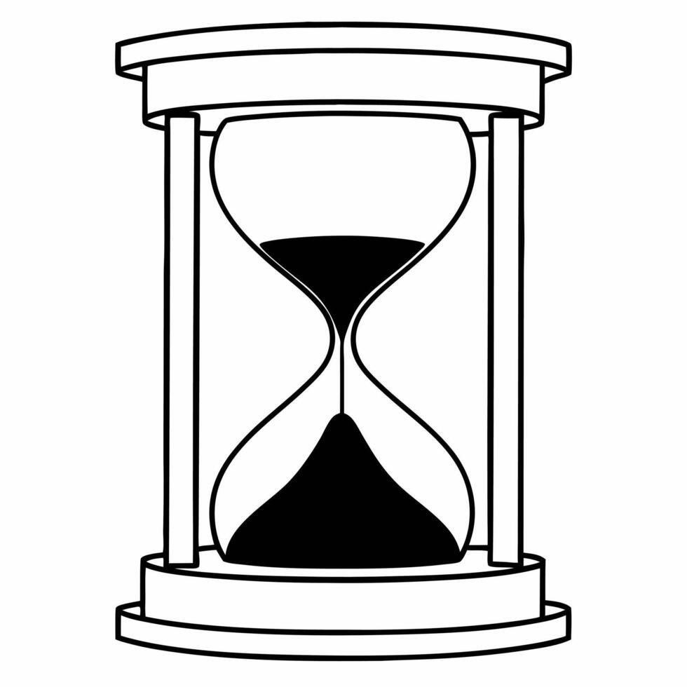 White mindfulness hourglass concept as Illustration of a white hourglass with mindfulness flowing instead of sand Camera follows the flow representing the present moment focus Is Square Square vector