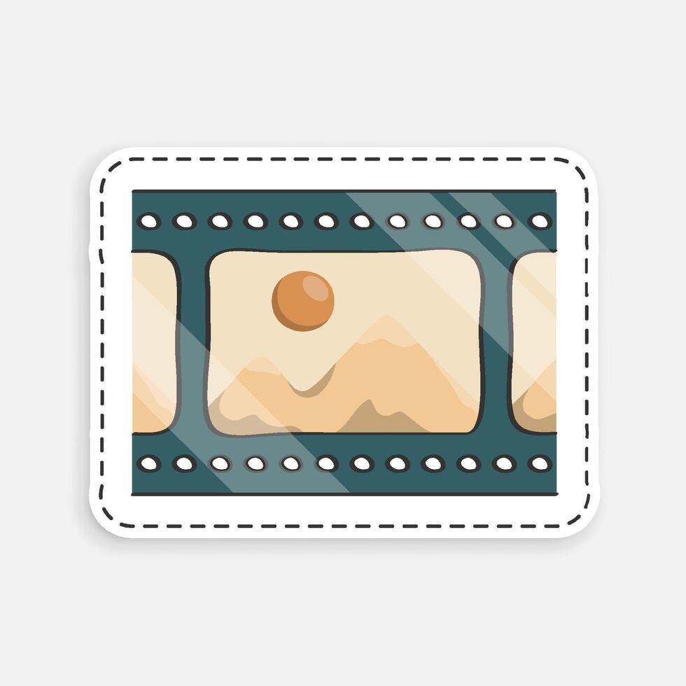 cartoon icon of doodle Part of old 35 mm photo film. World cinema day December 28th. image isolated on white background vector