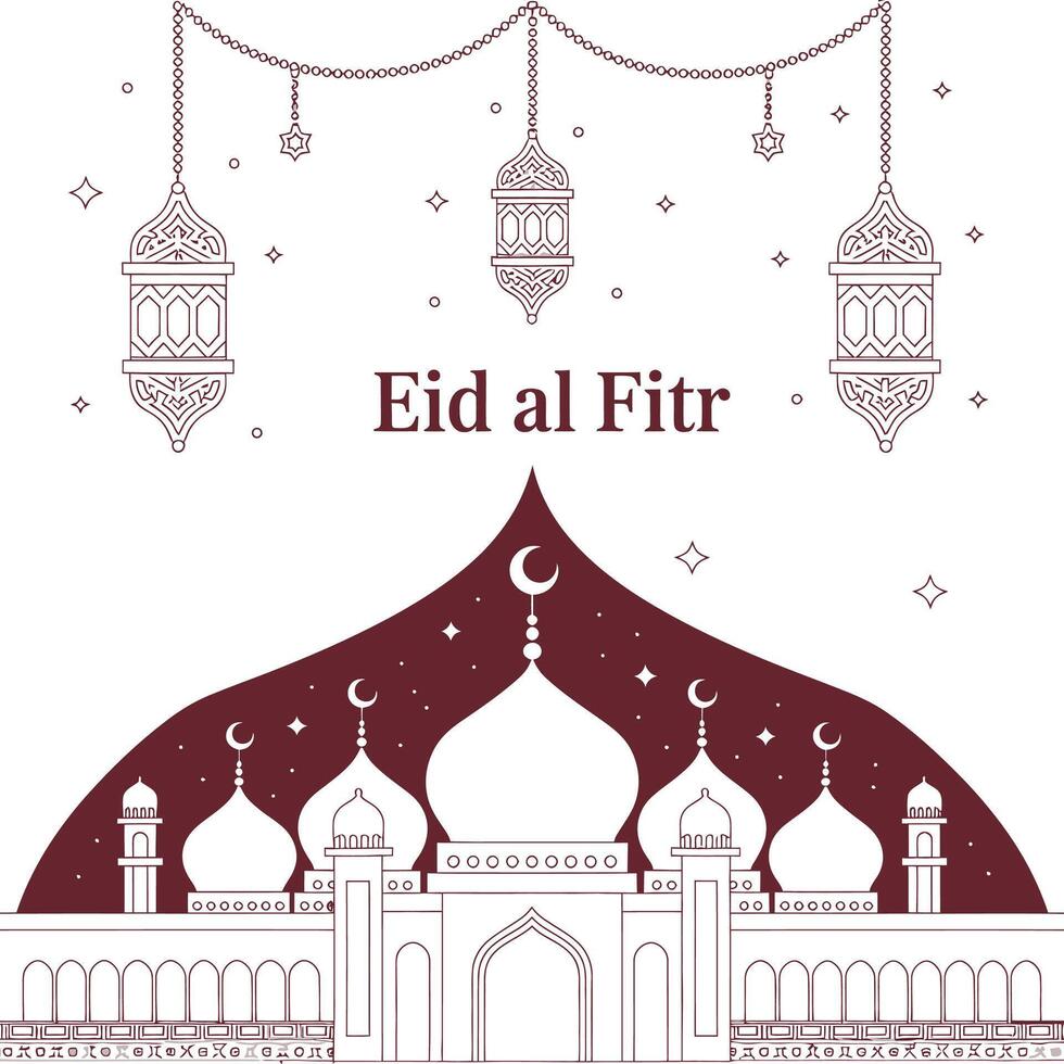 Eid al fitr greeting card vector