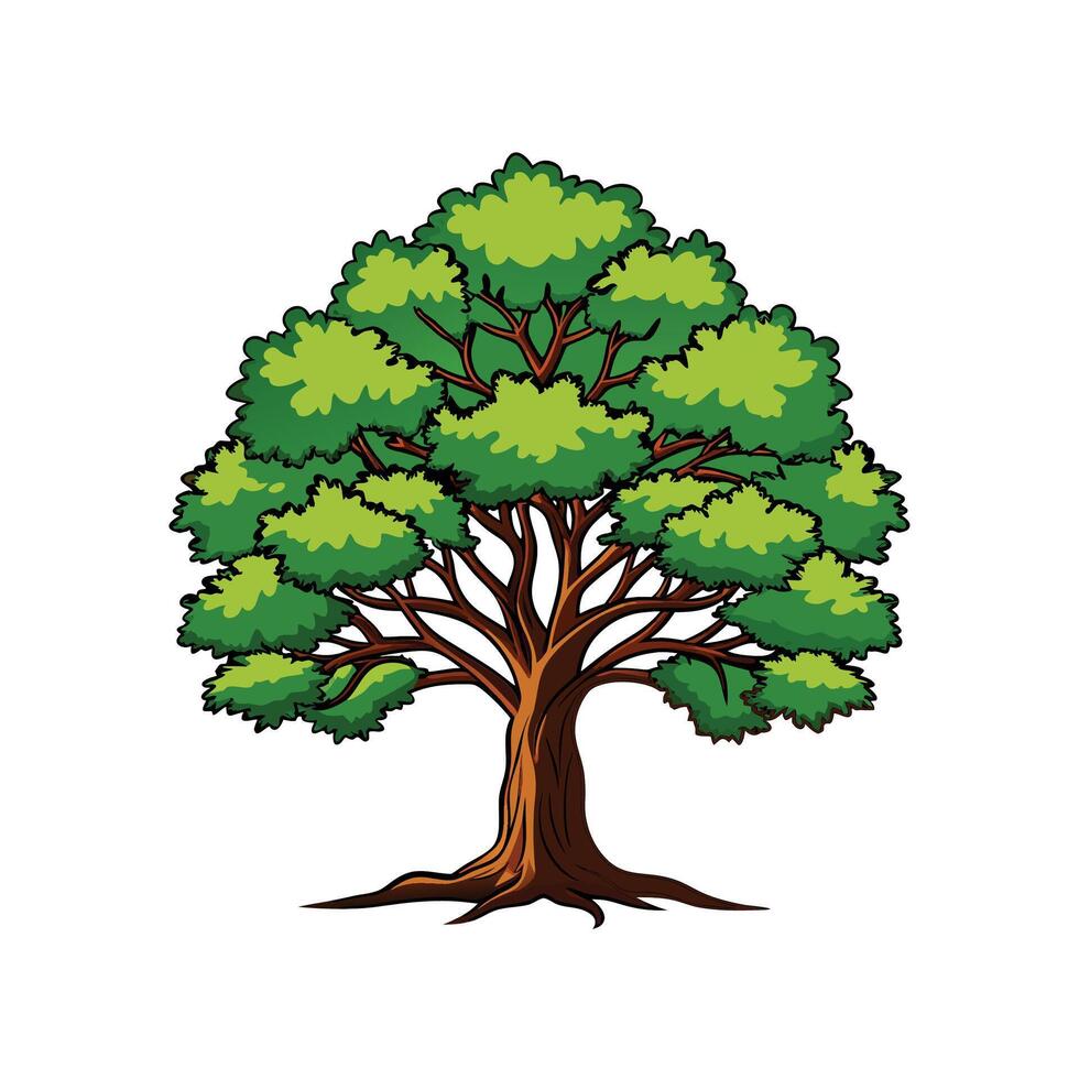 Elegant Alder Tree Graphic with Bold Lines vector