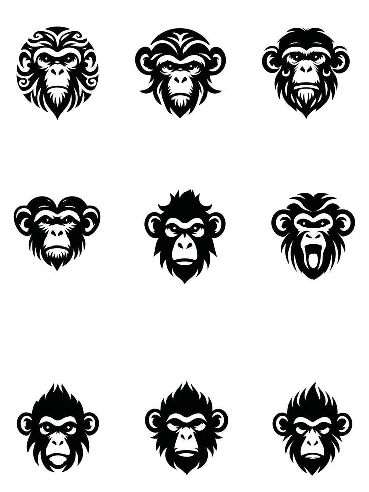 Best Monkey Collection Logo Design vector
