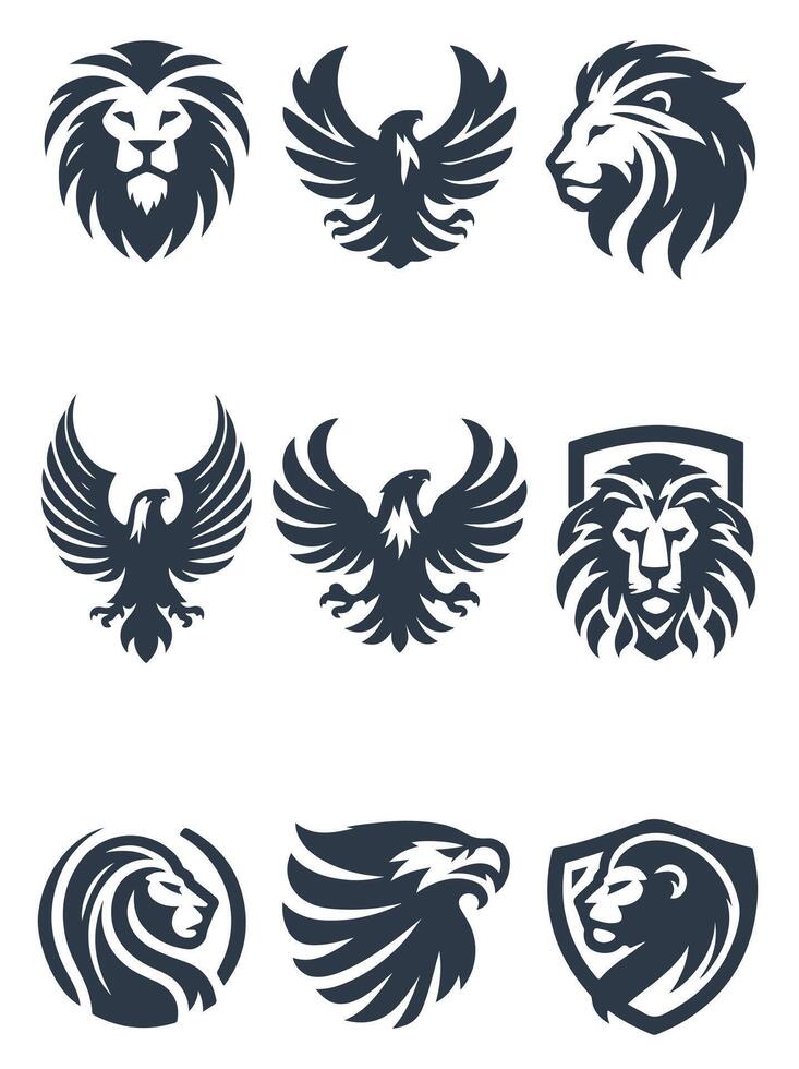Lion Eagle Emblem Collection Logo vector