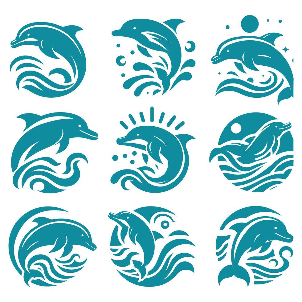 Splash Curve collection logo design vector