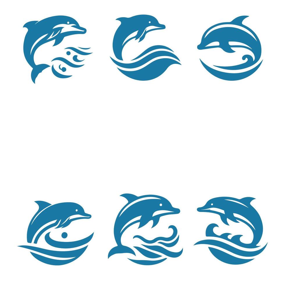 Coral Dolphin collection logo design vector