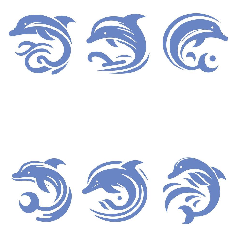 Dolphin Rush collection logo design vector