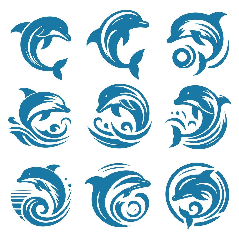 Dazzle Dolphin collection logo design vector