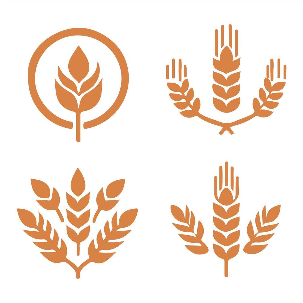 Fields of Wheat collection logo design vector