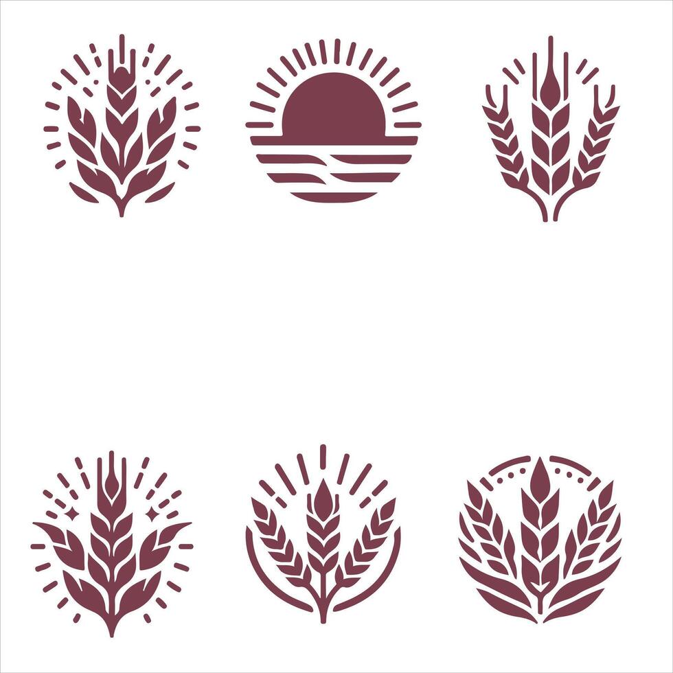 Wheat Roots collection logo design vector