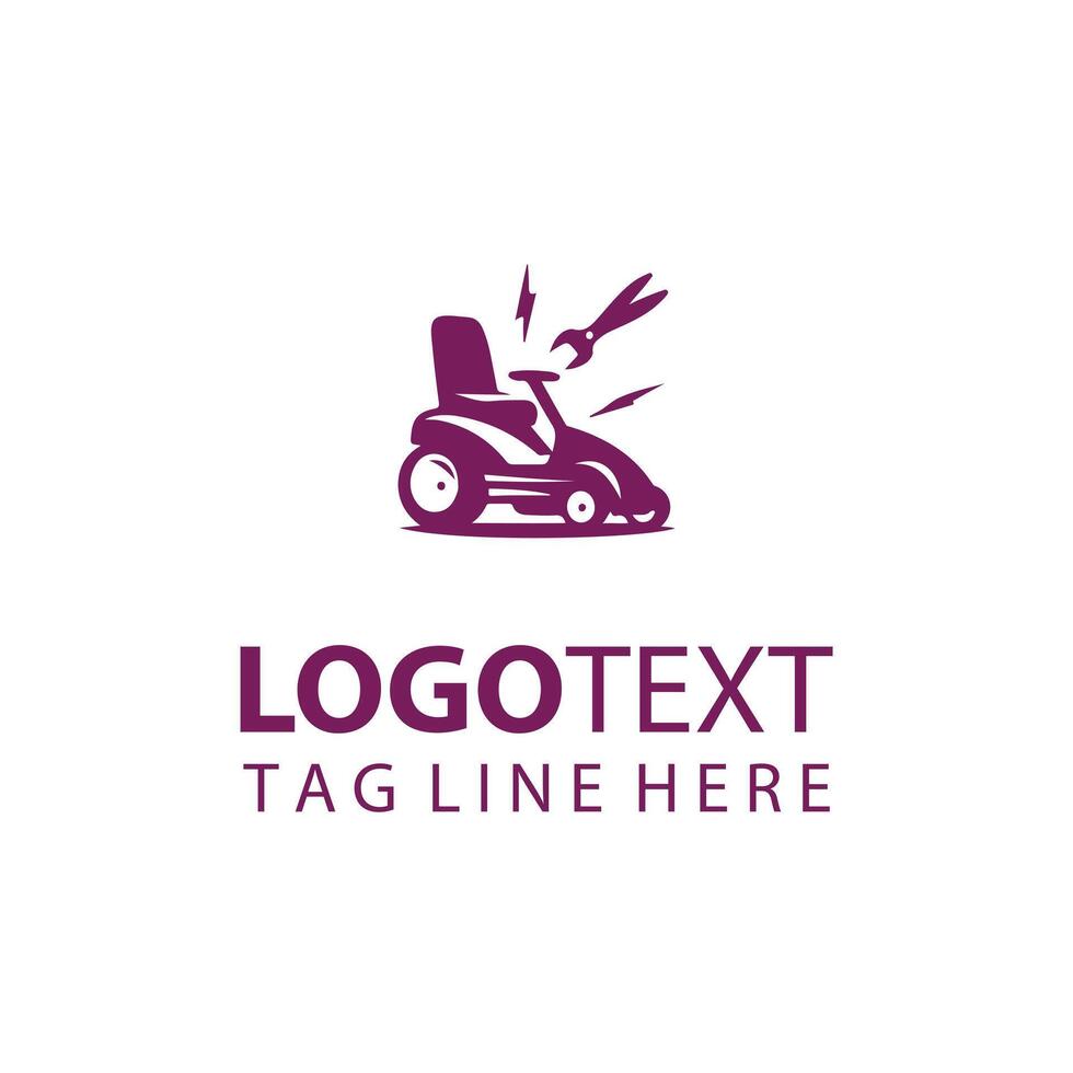 Sharp Lawn Mover Logo Design vector
