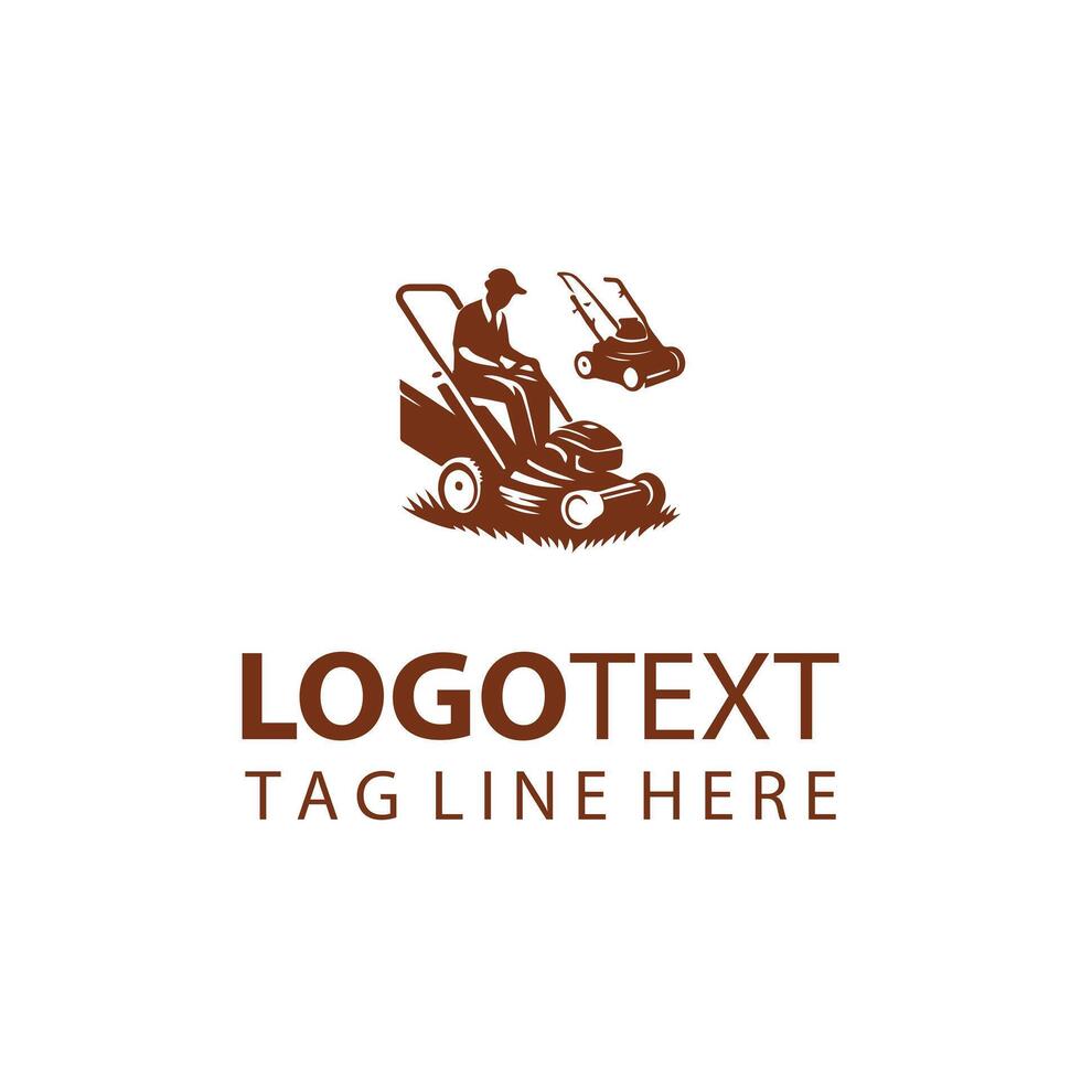 Turf Knight Lawn Mover Logo Design vector