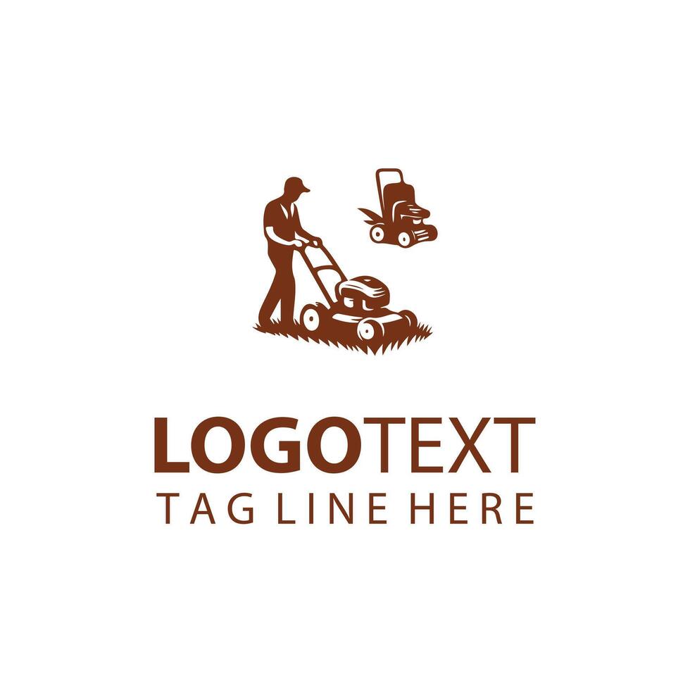 Cutter Lawn Mover Logo Design vector