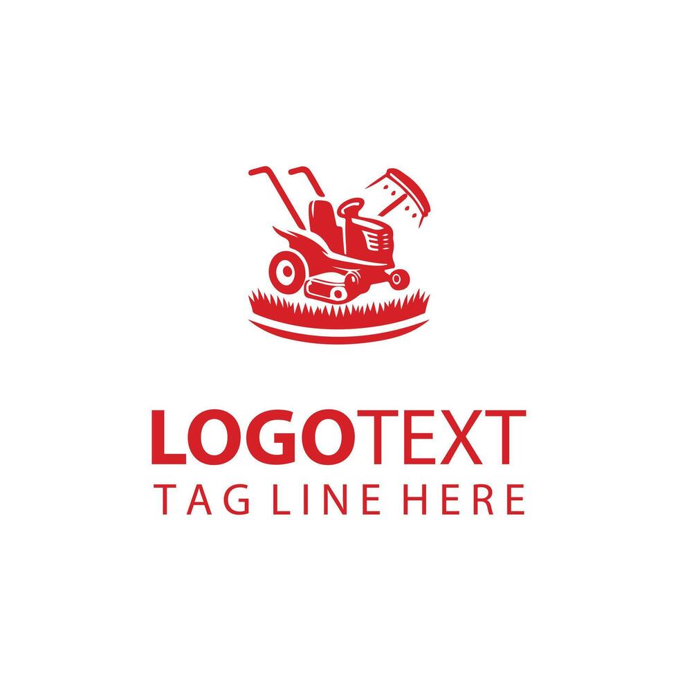 Power Lawn Mover Logo Design vector