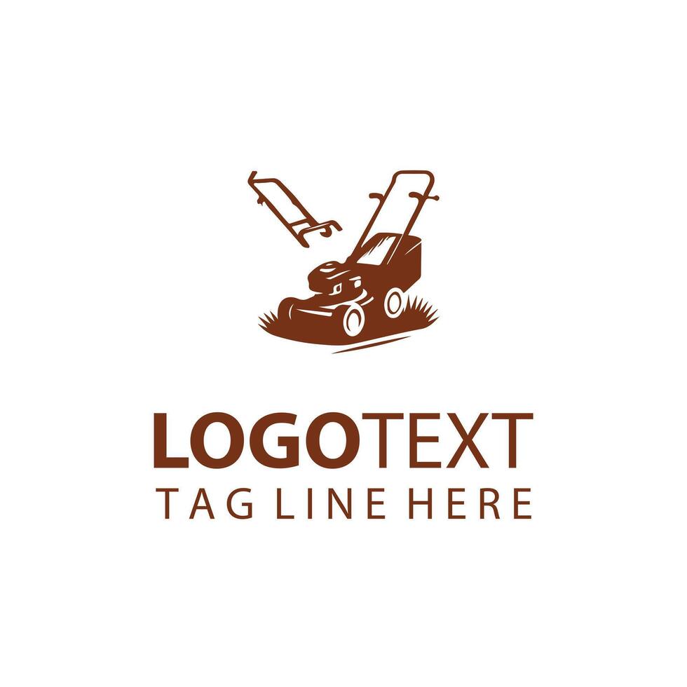 Turf Craft Lawn Mover Logo Design vector