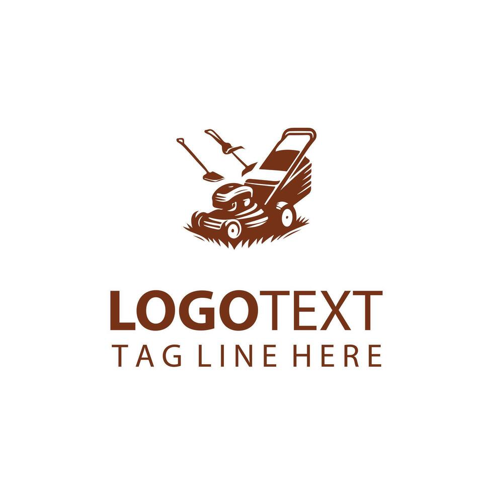 Perfect Turf Lawn Mover Logo Design vector